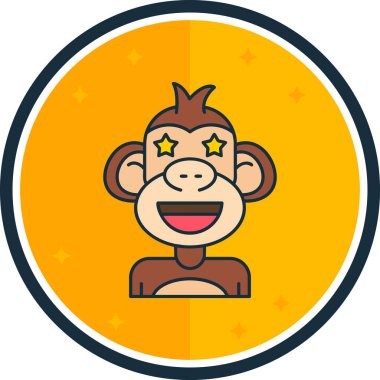 Maymun. Web simgesi basit illüstrasyon