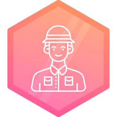 Kasklı bir adamın vektör çizimi