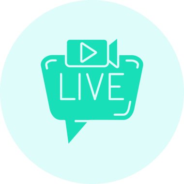 Moda biçimi izole edilmiş arkaplanda canlı yayın simgesi