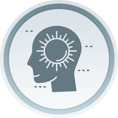 Baş simgesi olan beyin, düz tasarım