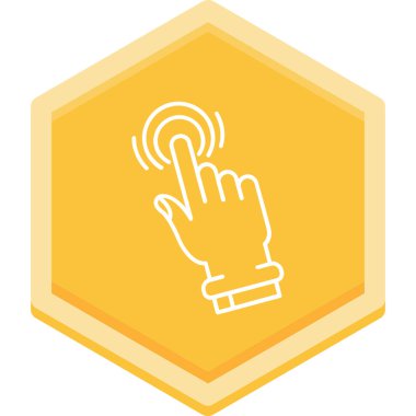 Ampullü yuvarlak bir düğmedeki elin vektör simgesi