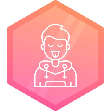 Beyaz arka planda izole edilmiş renk çizgisi vampir ikonu. Mutlu Cadılar Bayramı Partisi. Kademeli rastgele dinamik şekiller. Vektör İllüstrasyonu.