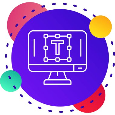 Siyah çizgi sunucusu, Data, Web sunucu simgesi beyaz arkaplanda izole edildi. Rastgele dinamik şekiller. Vektör İllüstrasyonu