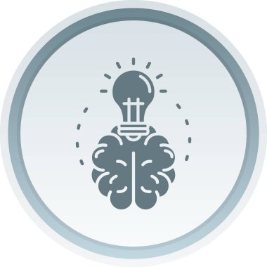 Beyin. Web simgesi basit illüstrasyon