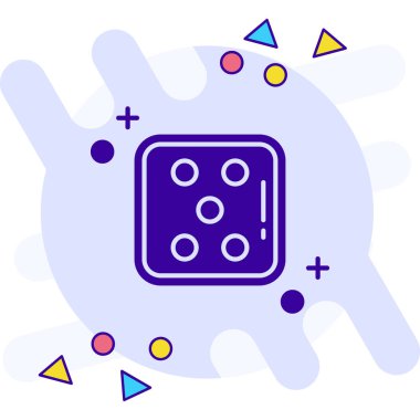 beyaz arkaplanda zar simgesi izole edilmiş renk çizgisi oyun çipi. Kumarhane. Rastgele şekiller dinamik şekiller. vektör.