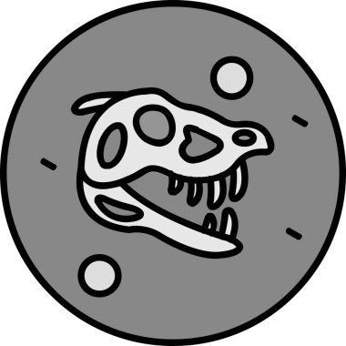 Dinozor kafatası ikonu. Web için tarih öncesi kafatası vektör simgesinin özet çizimi