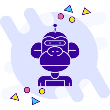 maymun başı simgesi, vektör illüstrasyon tasarımı