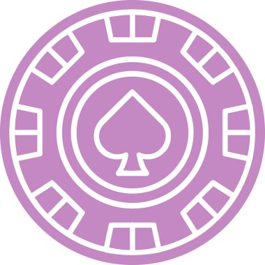 çip kumarhane çipi simgesi taslak biçimi