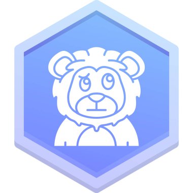 hayvan rozeti simgesi doldurulmuş taslak biçiminde