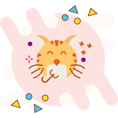 Sevimli kedi yüzlü, renkli gözlü.