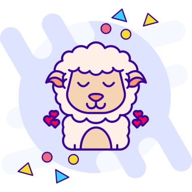 Şirin koyun vektör illüstrasyonu