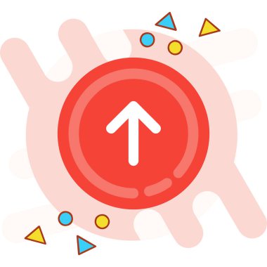 Bir düğmeli kırmızı okun vektör illüstrasyonu