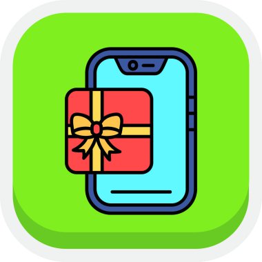 bir hediye simgesi ile cep telefonu