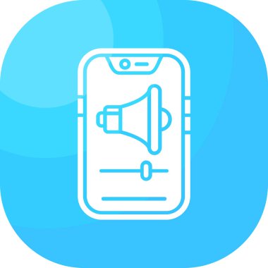 Megafonun basit vektör illüstrasyon simgesi