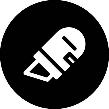 Yuvarlak çemberdeki tek bir simgenin vektör çizimi