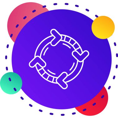 Beyaz arka planda izole edilmiş halka şeklinde bir gezegen. dünya konsepti. Dünya gezegeni konsepti. Renkli taslak konsepti. vektör.