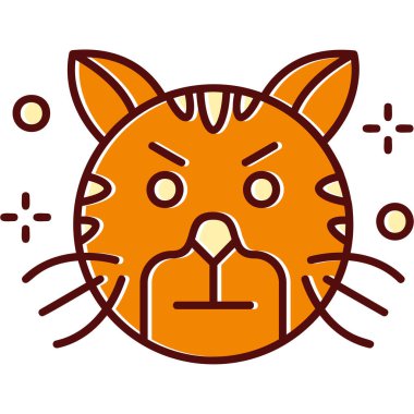 kedi kızgın yüz simgesi - taslak biçimi