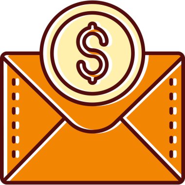Dolar sembollü bir zarf vektör çizimi