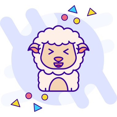 Hayvan koyunu renk çizgisi simgesi. Hayvan işareti. beyaz üzerine izole.