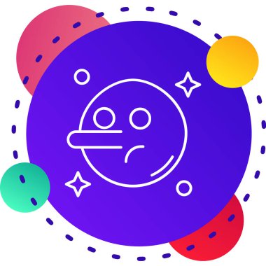 Beyaz arkaplanda renk çizgisi Uzaylı simgesi izole edildi. Uzaylı yüzü ya da kafa sembolü. Kademeli rastgele dinamik şekiller. Vektör İllüstrasyonu