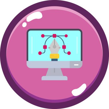 Bilgisayar. Web simgesi basit tasarım