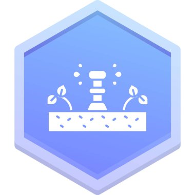 Beyaz arkaplanda izole edilmiş ana hat biçiminde bitki bahçesi simgesi