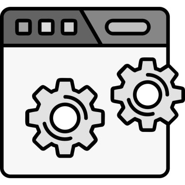 Ayarlar simgesi. Web için dişli vektör simgelerinin özet çizimi