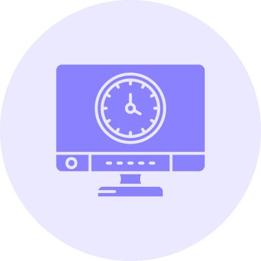 Bilgisayar monitörü. Web simgesi basit illüstrasyon