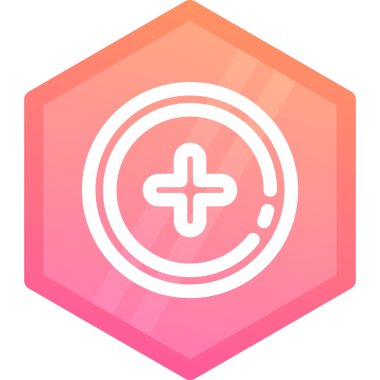 Beyaz gölgeli beyaz altıgen simgesi. Altıgen düğmesi. Altıgen düğmesi.