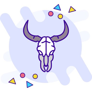 Boynuzlu boğa kafası. vektör simgesi illüstrasyonu