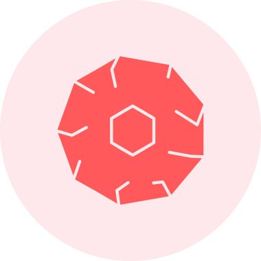 Kırmızı bir çiçek simgesinin vektör illüstrasyonu