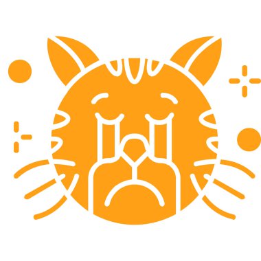 kedi emoji simgesi vektör illüstrasyonu