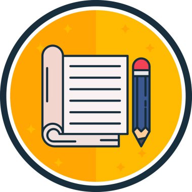 Bir kalem, bir kitap ve bir kalem ile vektör illüstrasyonu