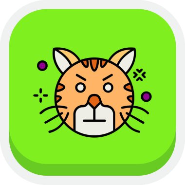 sinirli kedi yüz simgesi ana hatları biçiminde