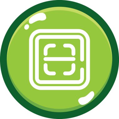 Yeşil ve beyaz yuvarlak simgenin vektör illüstrasyonu