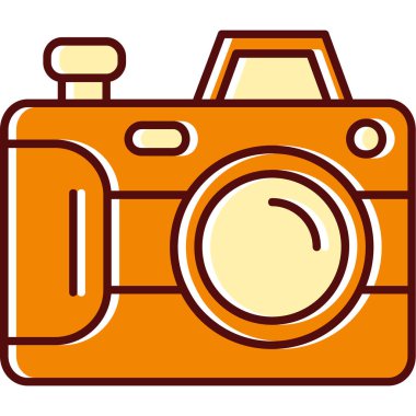 Tasarım izole edilmiş vektör illüstrasyonundaki kamera simgesi