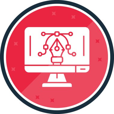 Bilgisayar. Web simgesi basit illüstrasyon