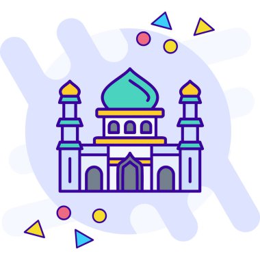 Hint kültürünün ana hatlarıyla simgesi. Hindistan Hindistan vektör illüstrasyonu.