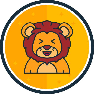 Aslan maskotu karakter tasarımı vektör çizimi