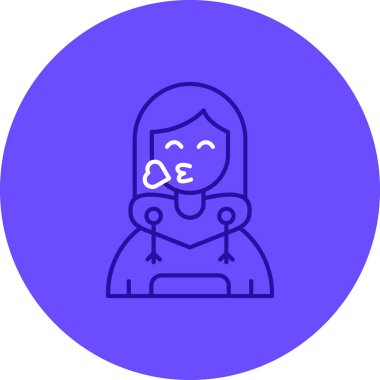 Bir kız simgesinin vektör illüstrasyonu