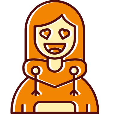 Eşarplı bir kızın vektör çizimi