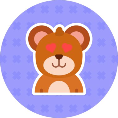 Oyuncak ayı web simgesi basit illüstrasyon