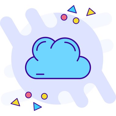 Bulut simgesi. Web için bulut vektör simgelerinin özet çizimi