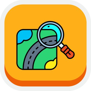 Arabanın haritasının bir karikatür simgesinin vektör çizimi