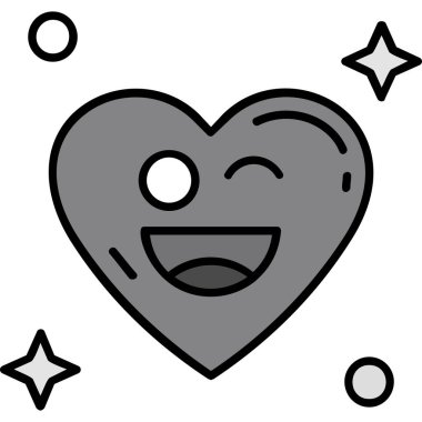 Kawaii mutlu kalp tasarımı karikatürü