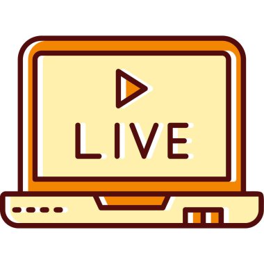 gerçek video akış simgesi doldurulmuş ana hatlar biçiminde