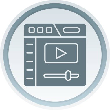 Video oynatıcı Katı düğme, basit vektör illüstrasyonu