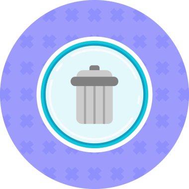 Çöp kutusu simgesi düz biçimli