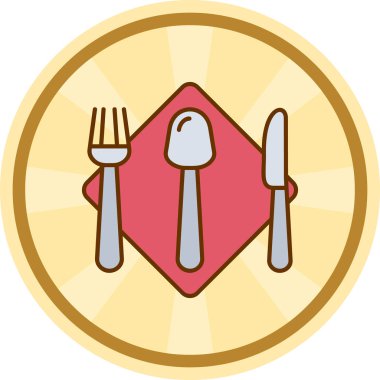 Yemek. Web simgesi basit illüstrasyon