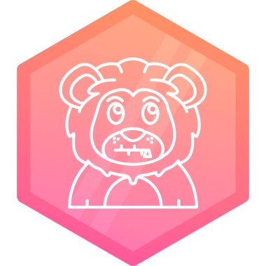 Şirin bir pembe ayı simgesinin vektör çizimi